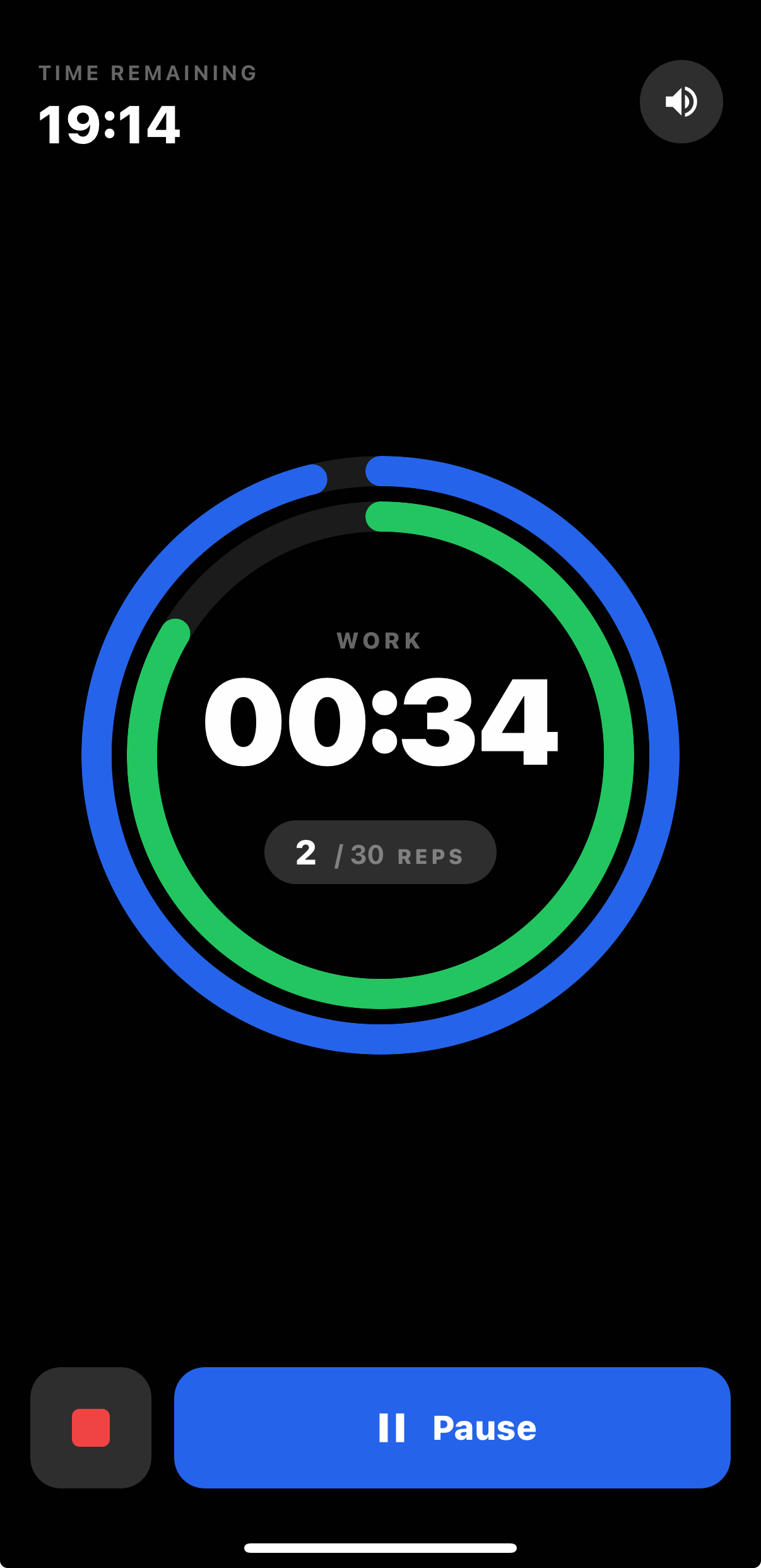 Busy Dad Training app timer screen